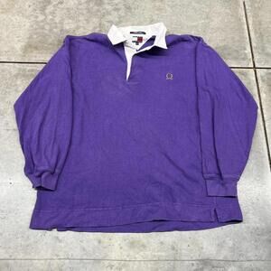 vintage tommy hilfiger purple small logo rugby polo shirt size xl